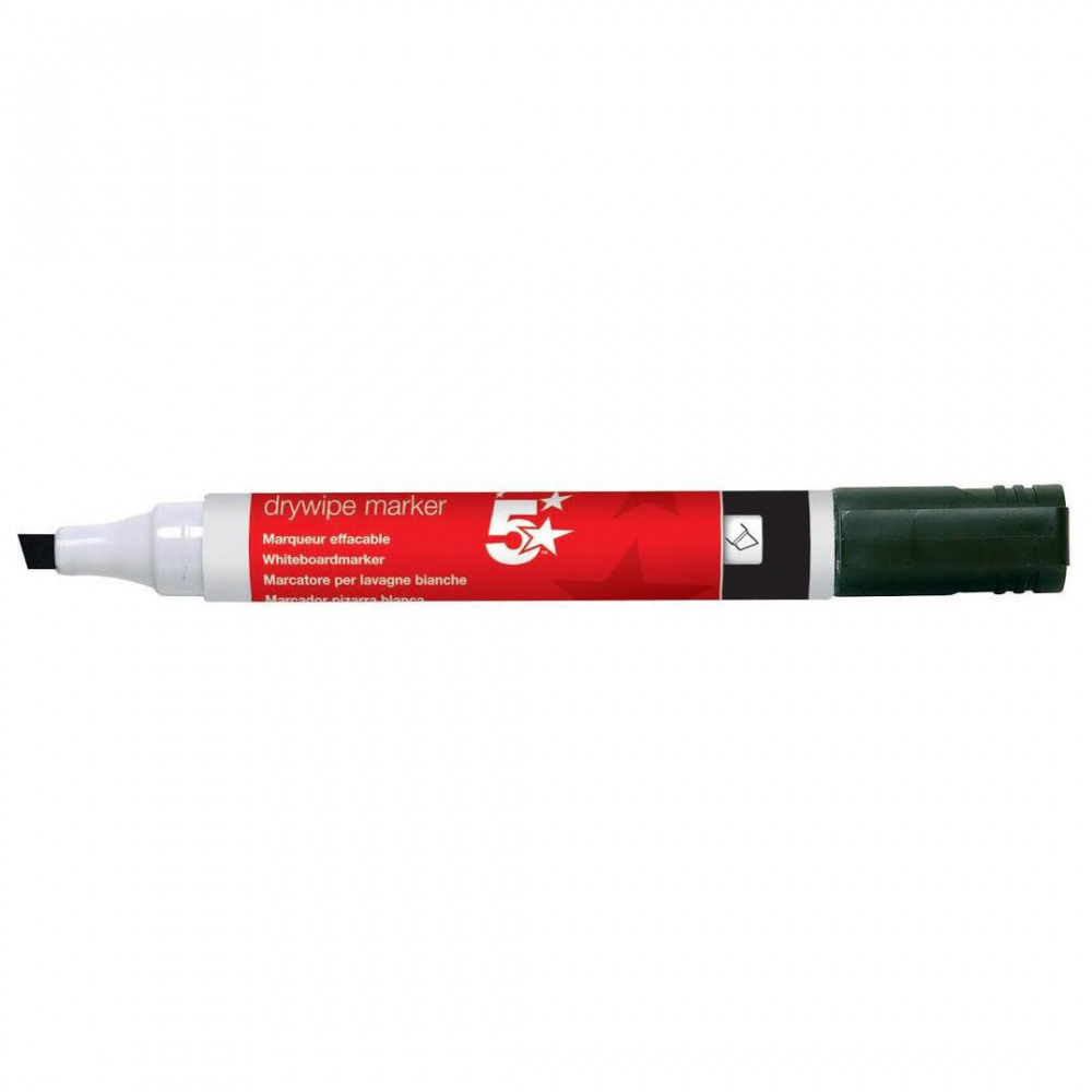 DRYWIPE MARKER CHISEL TIP BLACK PK12