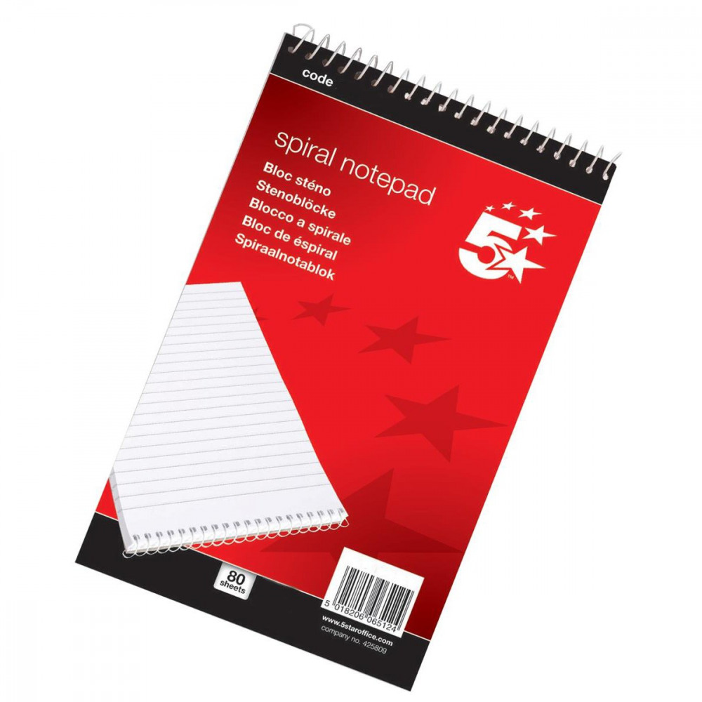 SHORTHAND PAD WBND RULE 200PP A5 RED