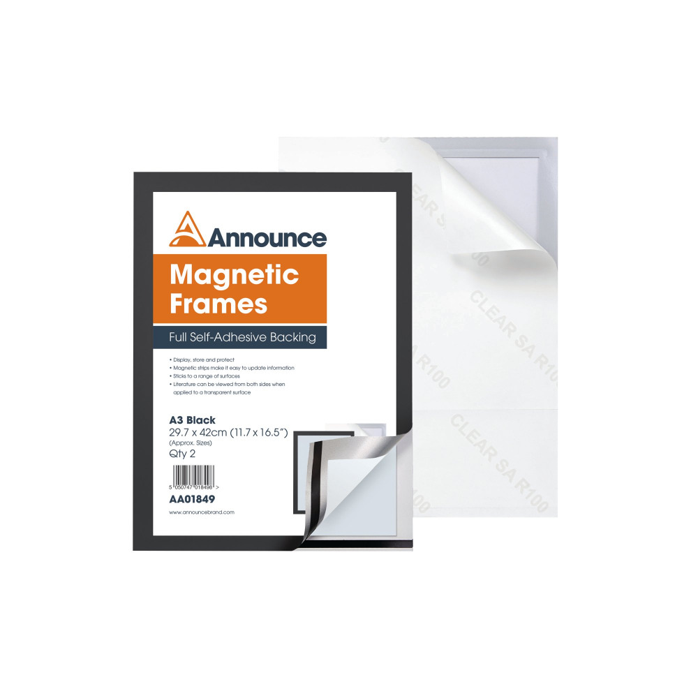 ANNOUNCE MAGNETIC FRAMES A3 BLK PK2
