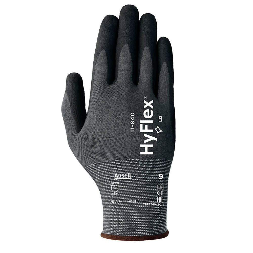 ANSELL HYFLEX GLOVES 1 PAIR BLK M