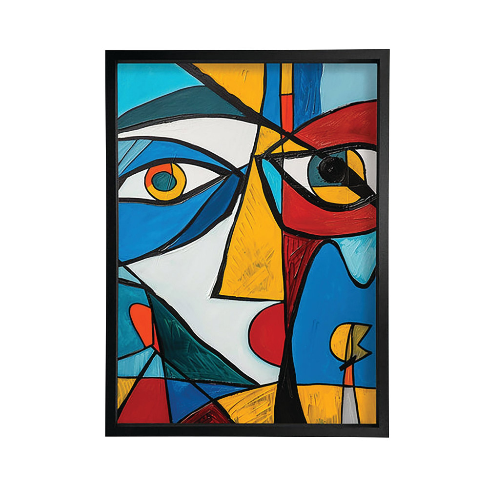 PICASSO FACE BLUE RED FRAME PRINT A2