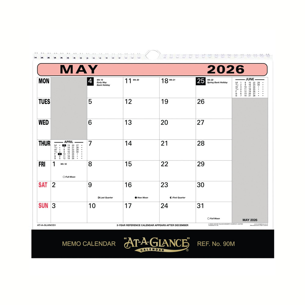 AT-A-GLANCE WALL CALENDAR 2026