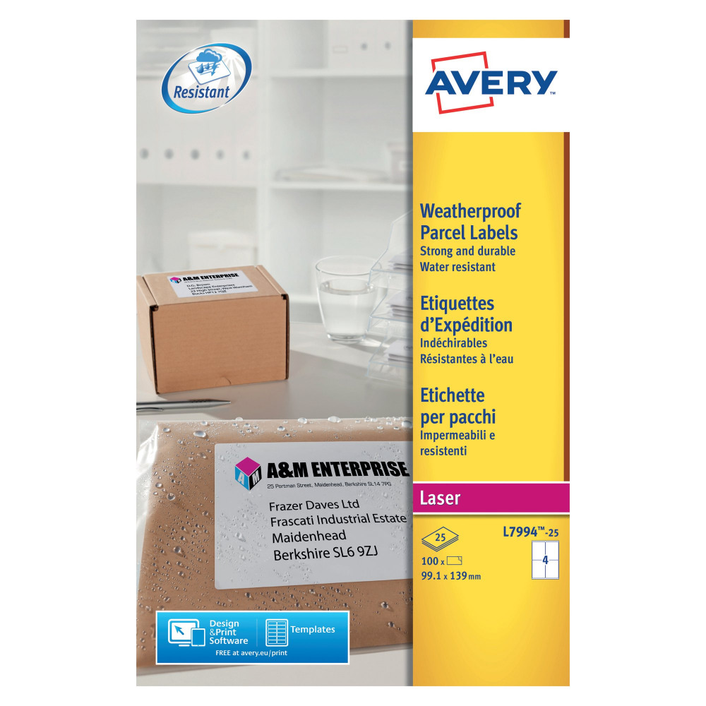 AVERY WEATHERPRF SHIP LBL 99.1X139MM