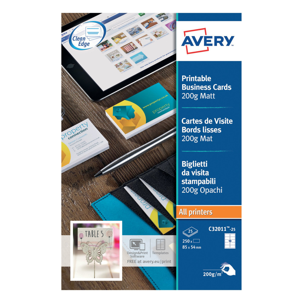 AVRY QK/CL BUS CRD 200G 10P/S LSR 25