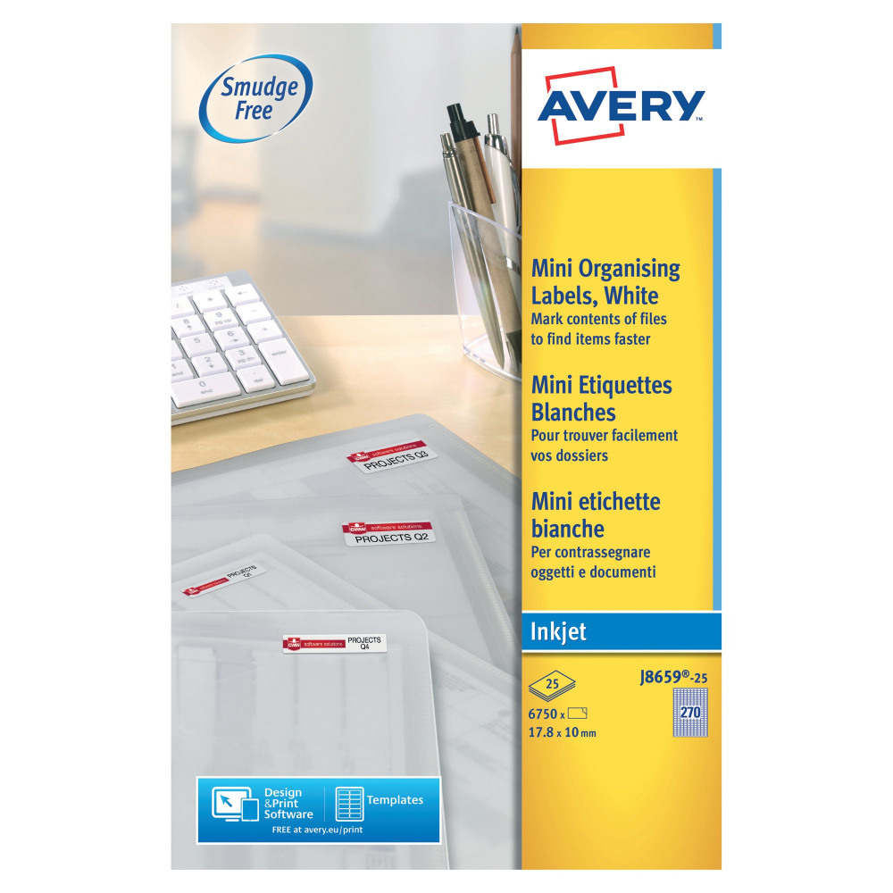 AVERY MINI IJET LABEL 270/SHT 25SHTS
