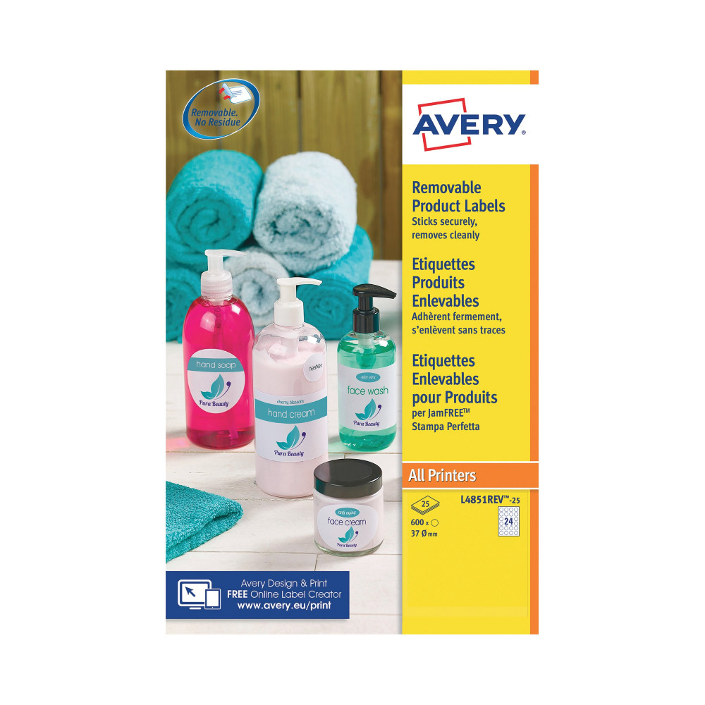 AVERY REMVBLE LBLS RUND 37MM PK600