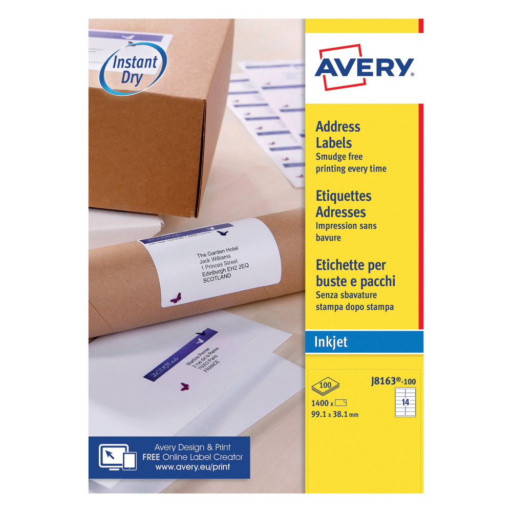 AVERY INKJET ADDRESS LABEL 14 SHEET