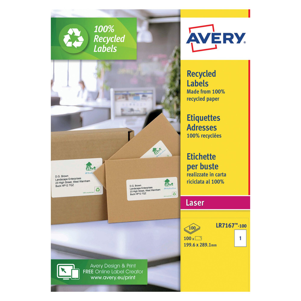 AVERY SHIP LSR LBL 199.6X289.1 PK100