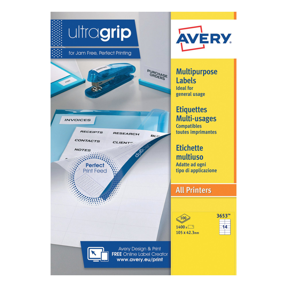 AVERYL MULTIPURPOSE LBL 14TV 100 SHT