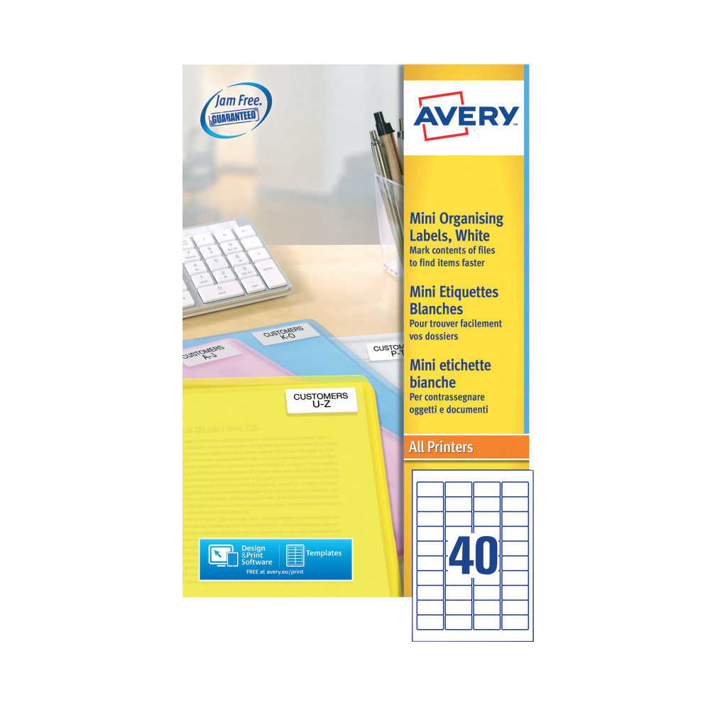 AVERY MINI LASER LABELS WHT PK1000