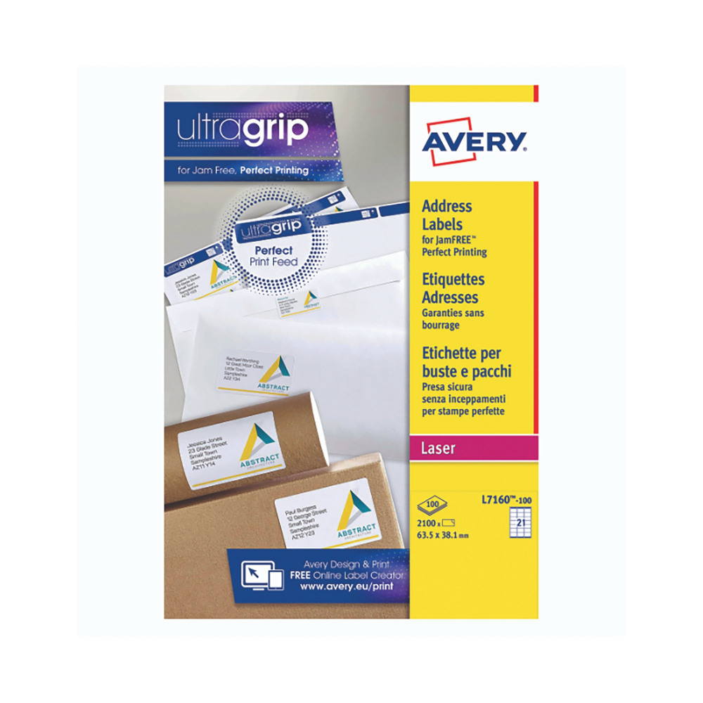 AVERY L7160-100 LSR LBLS WHT PK2100