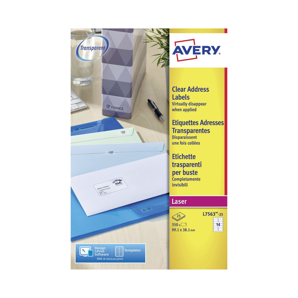AVERY CLR LSR LBLS 14LBL/SHT BX 25