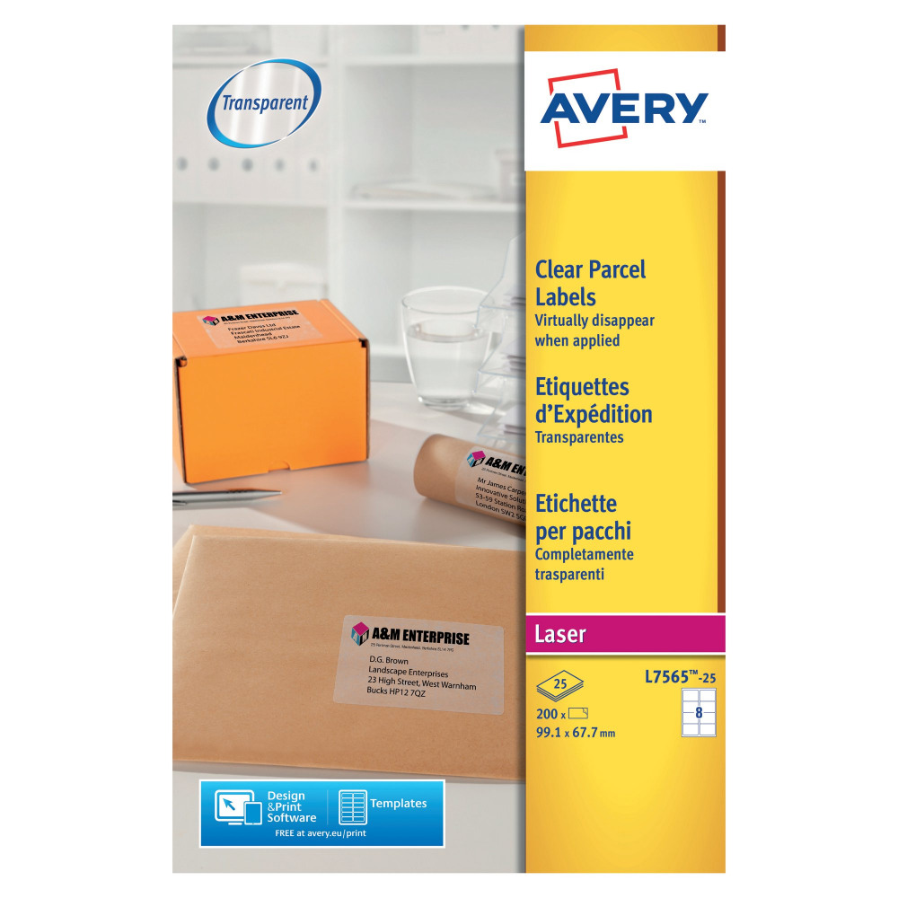 AVERY CLR LSR LBLS 8 PER SHT PK25