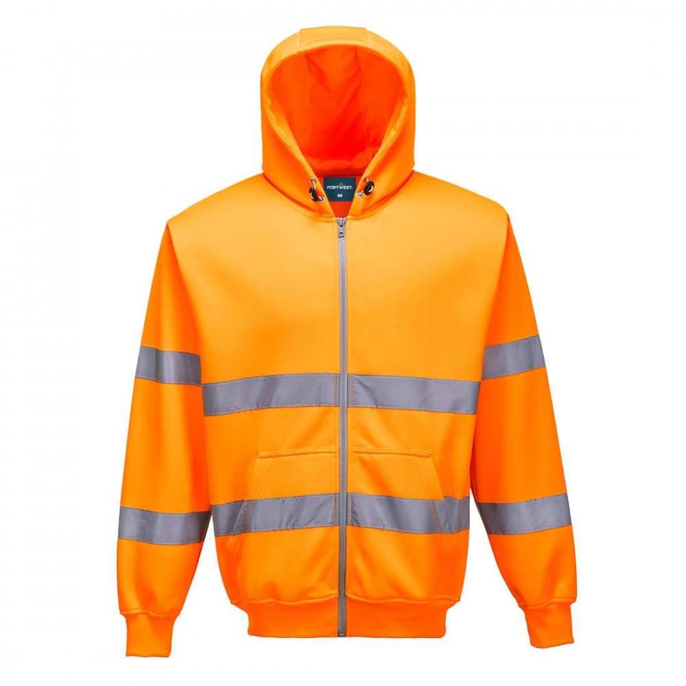 HI-VIS ZIPPED HOODIE ORANGE XXXL