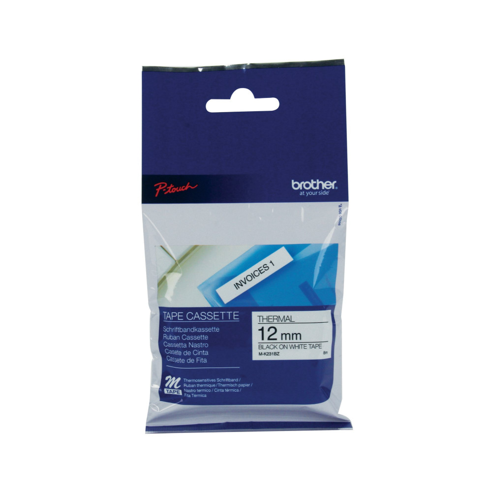 BROTHER P-TOUCH TPE 12MM BLK/WHT TPE