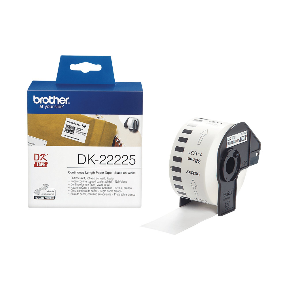 BROTHER DK22225 PPR LABEL BLK ON WH