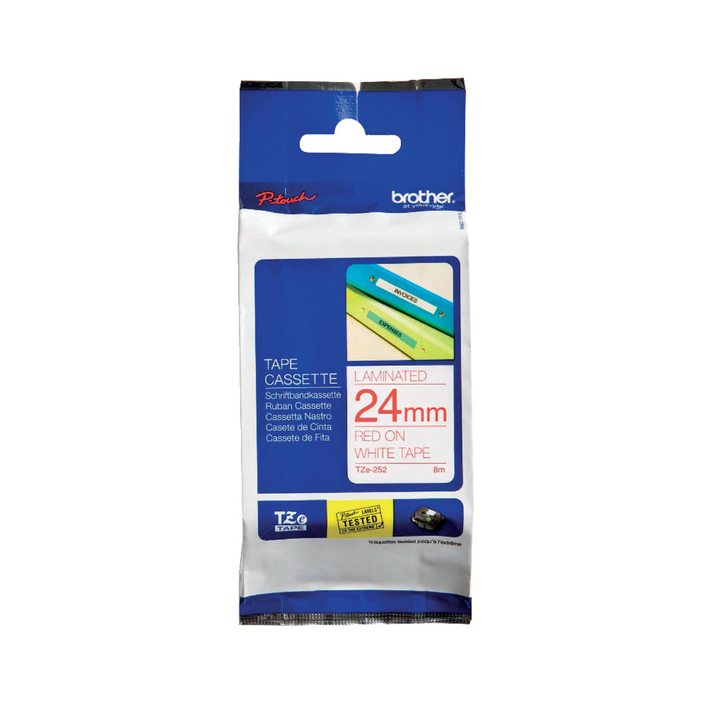 BROTHER TZE TPE 24MMX8M RED/WHT TPE