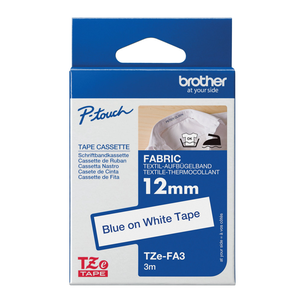 BROTHER TZE FABRIC TPE 12MM BLUE/WHT