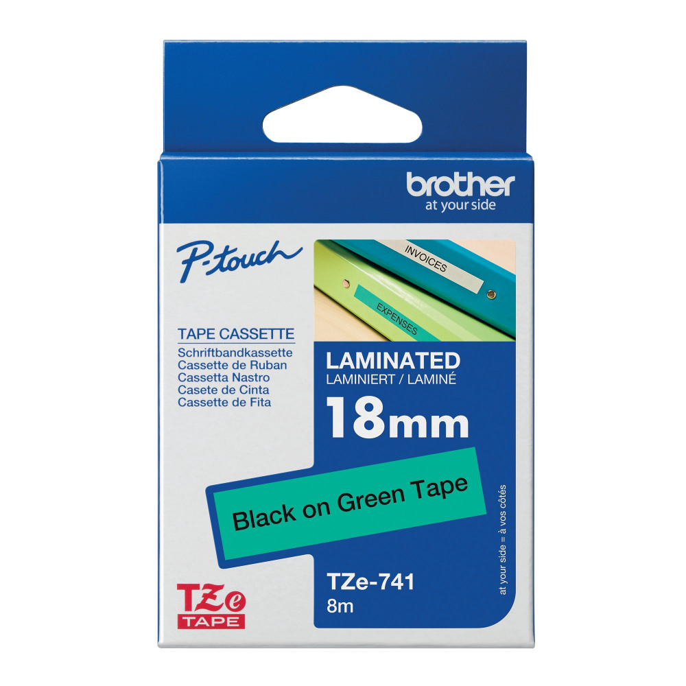 BROTHER TZE TPE 18MMX8M BLK/GRN TPE