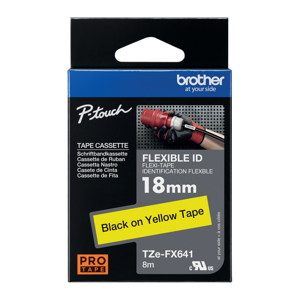 BROTHER TZE TAPE 18MMX8M BLK/YLW