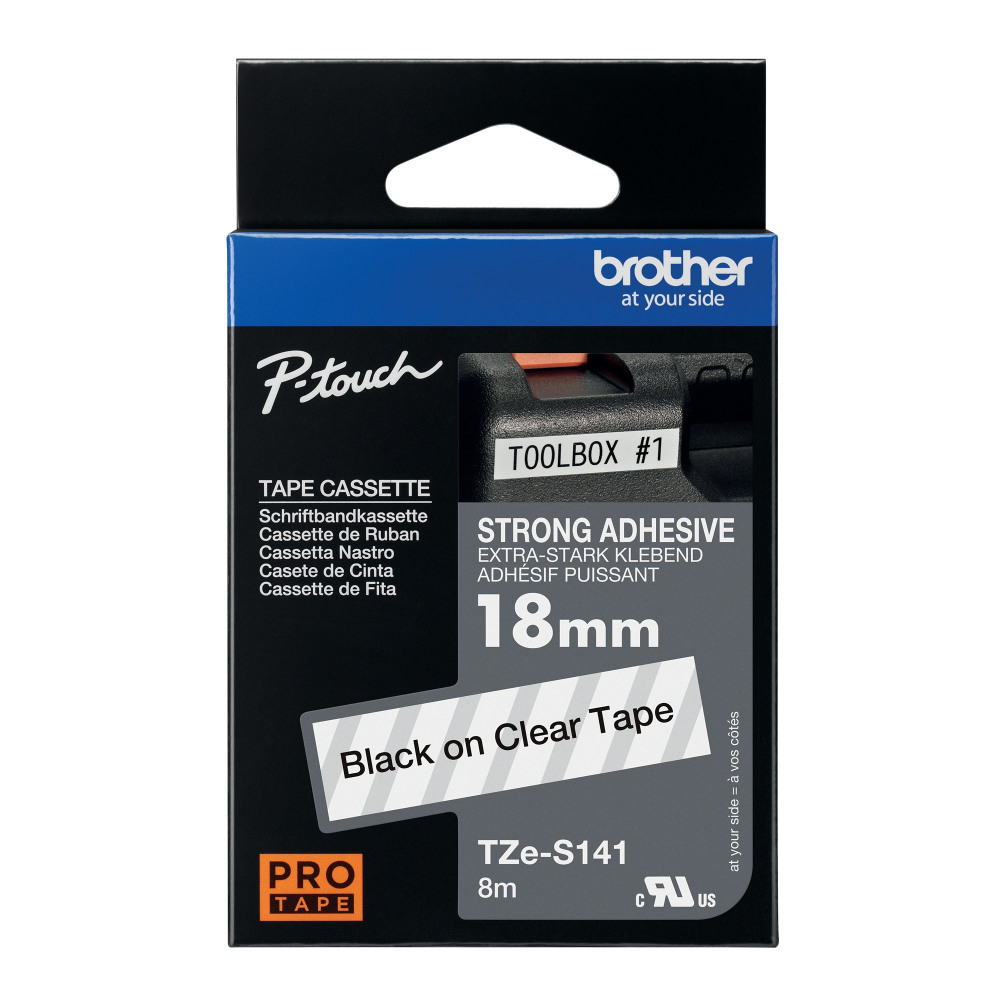 BROTHER TZE TPE 18MMX8M BLK/CLR TPE