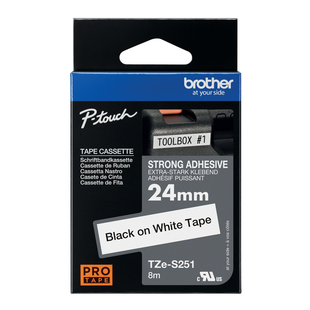 BROTHER TZE TPE 24MMX8M BLK/WHT TPE