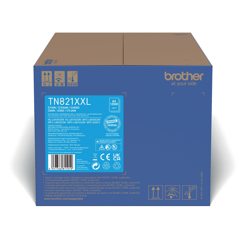 BROTHER TN-821XXLC TNR CART SHY CYAN