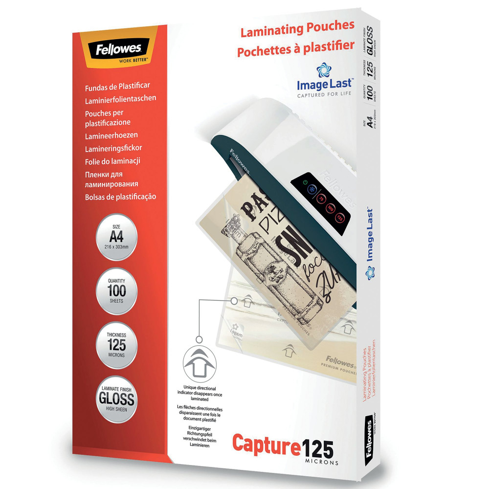FELLOWES A4 LAM POUCH 125MIC PK100