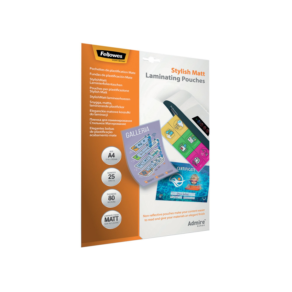 FELLOWES MATT LAM POUCH A4 PK25