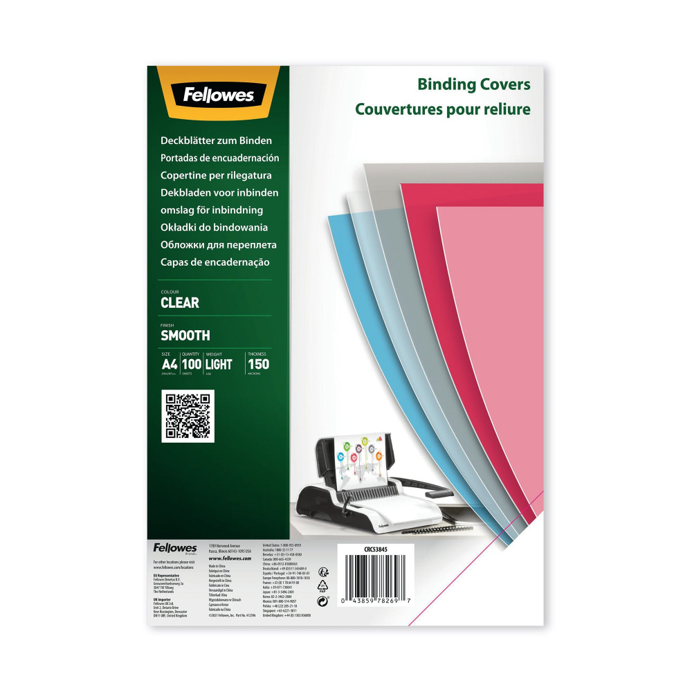FELLOWES BNDG COVERS 150M PET PK100