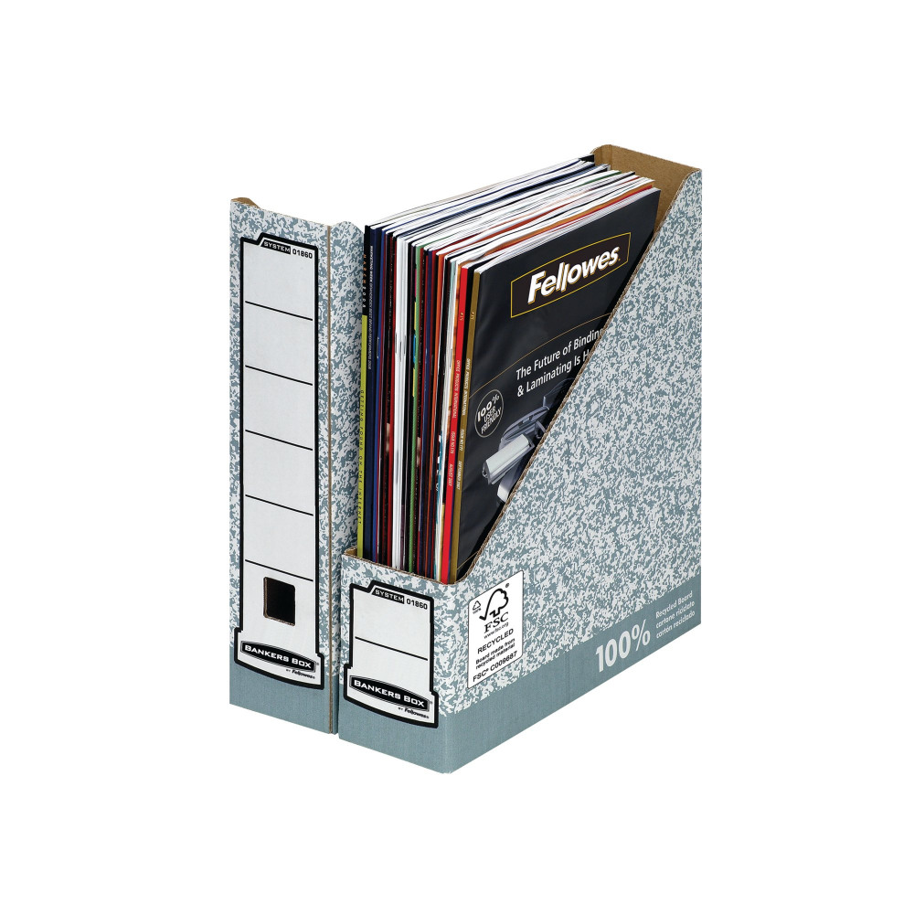 FELLOWES MAG FILE GREY/WHITE PK10