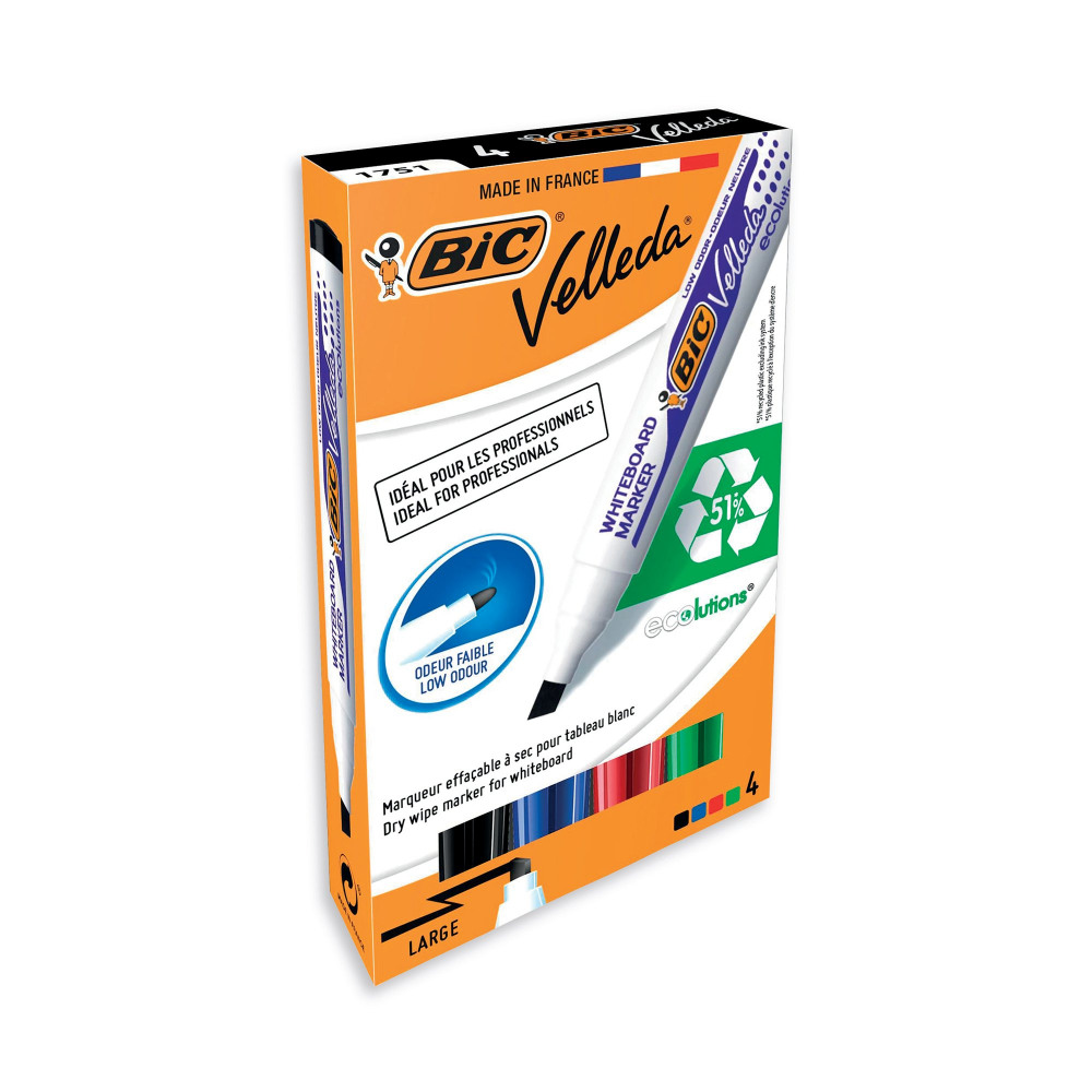 BIC VELLEDA 1751 MARKERS AST PK4