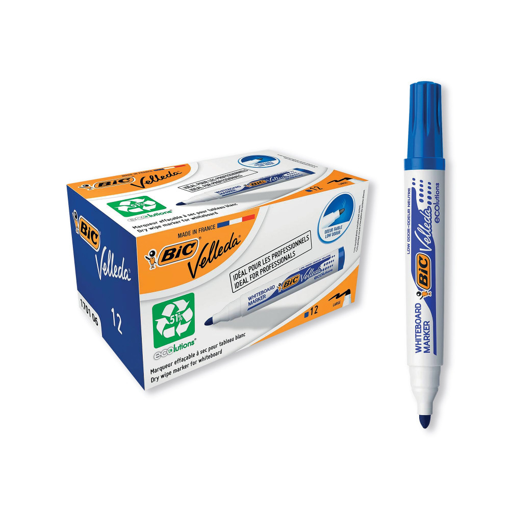 BIC VELLEDA 1701 MARKERS BLUE PK12