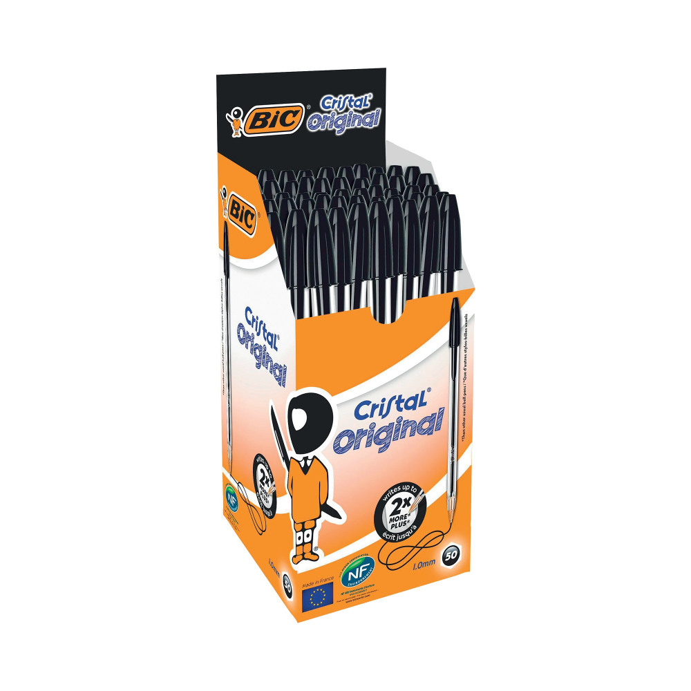 BIC CRISTAL BALL PEN MED BLK PK50