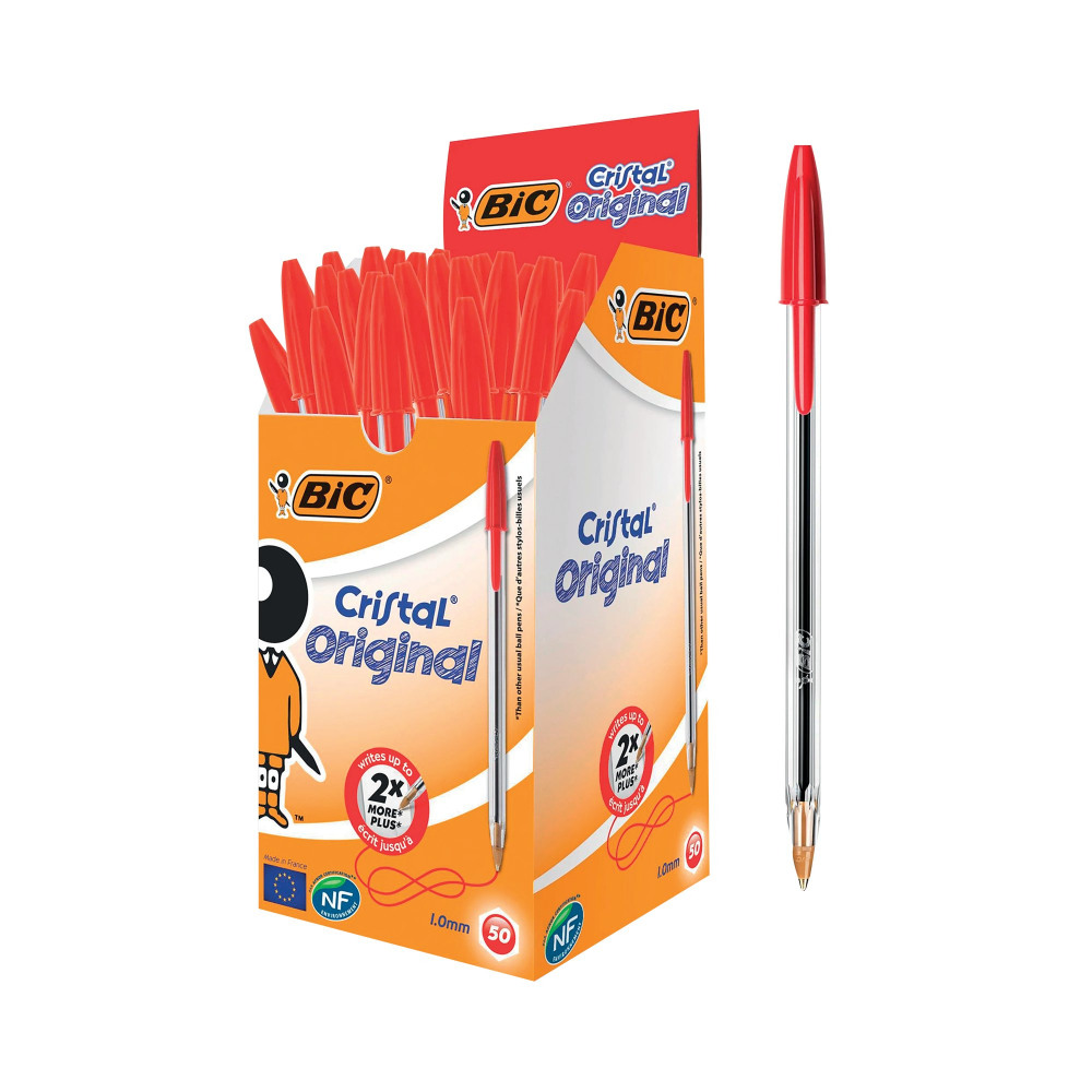 BIC CRISTAL BALL PEN MEDIUM RED PK50