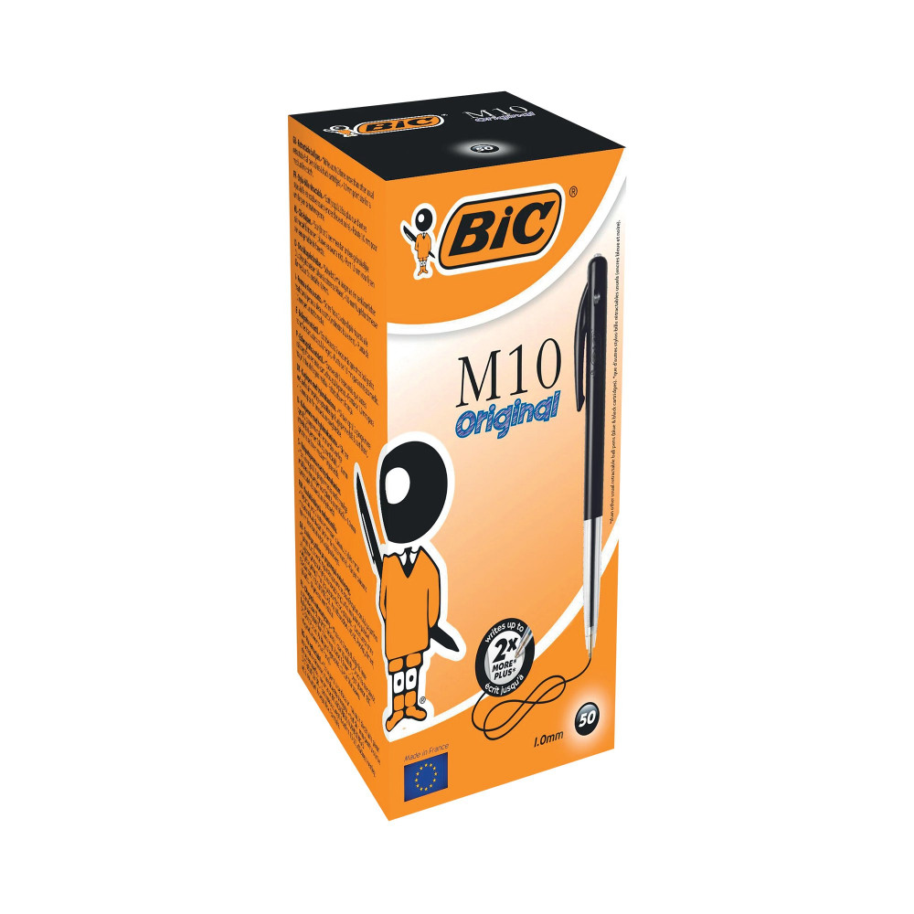 BIC RETRACTABLE BALL PEN BLACK PK50