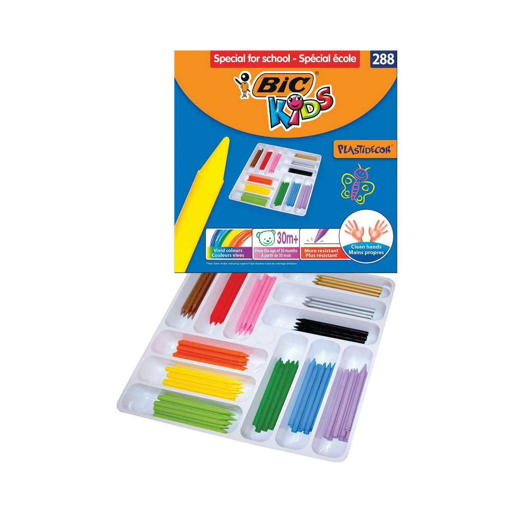 BIC PLASTIDECOR COL CRAYONS PK288