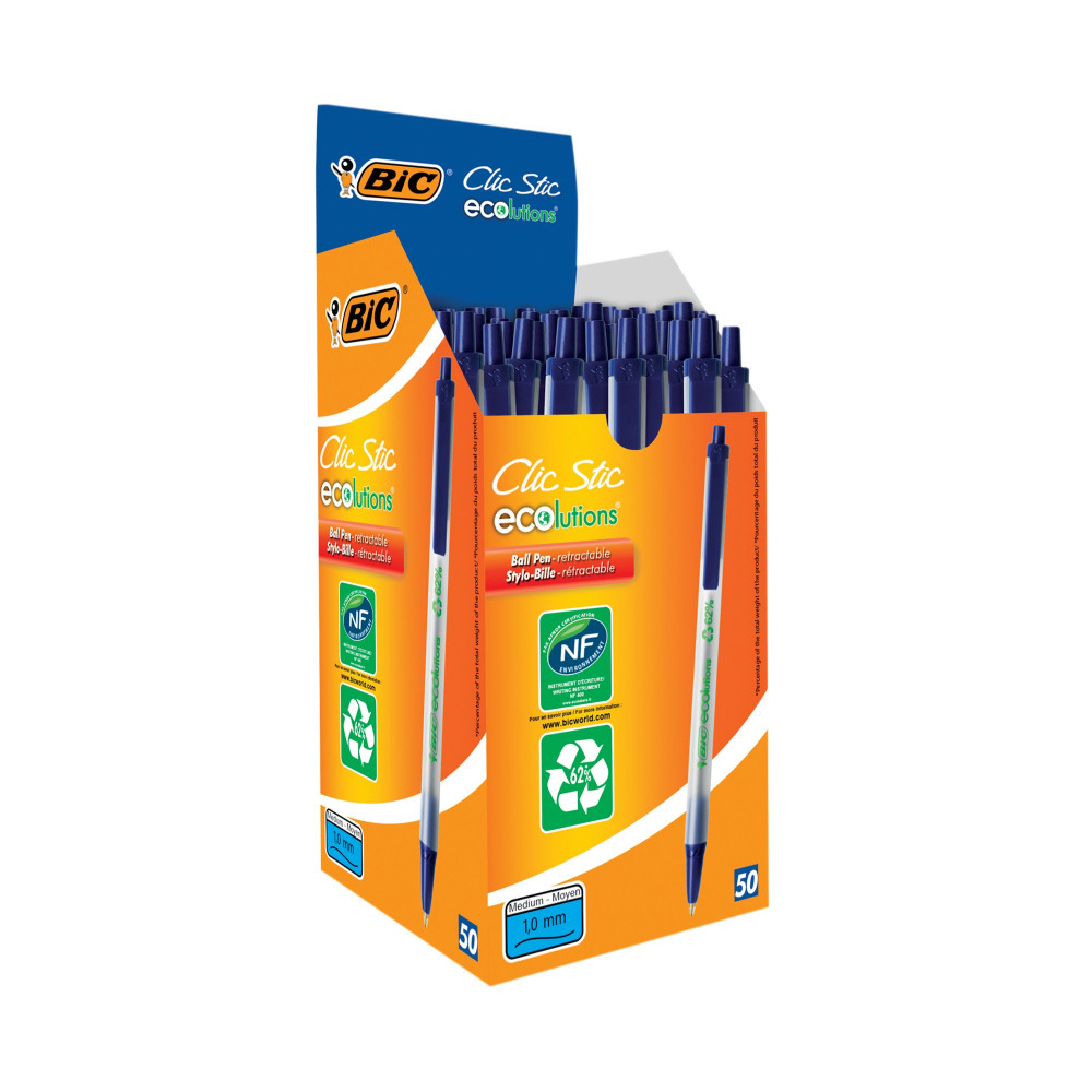 BIC ECOLUTIONS CLIC STICK BLUE PK50