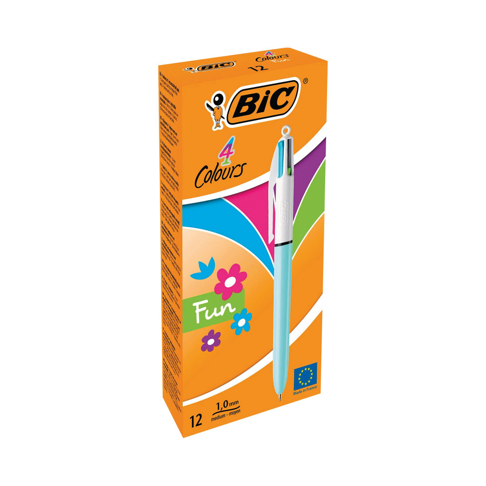 BIC 4 COLOURS FASHION BALL PEN PK12