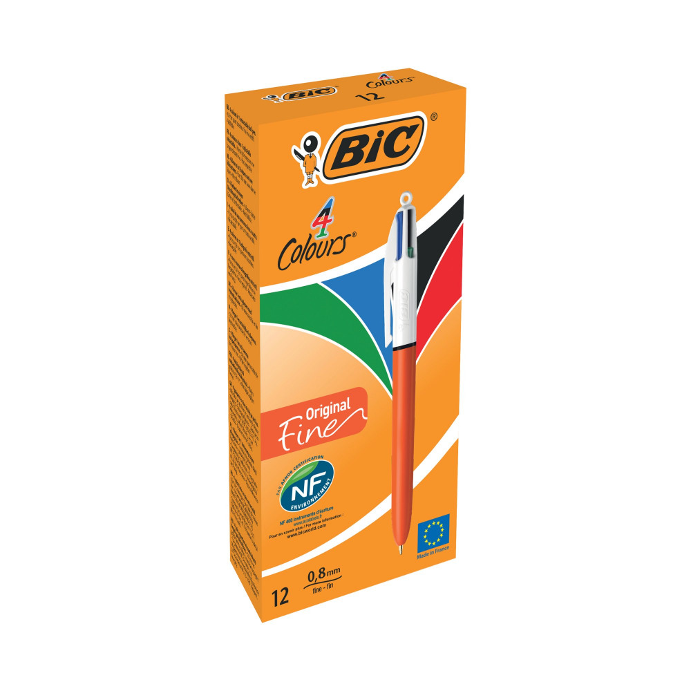 BIC 4 COLOURS BALLPOINT FINE PK12