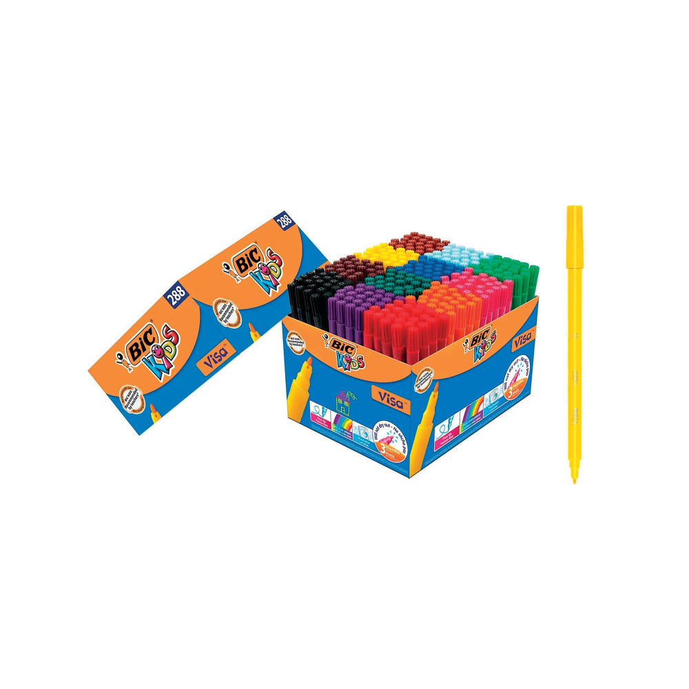 BIC VISA COL FELT TIP PEN FINE PK288