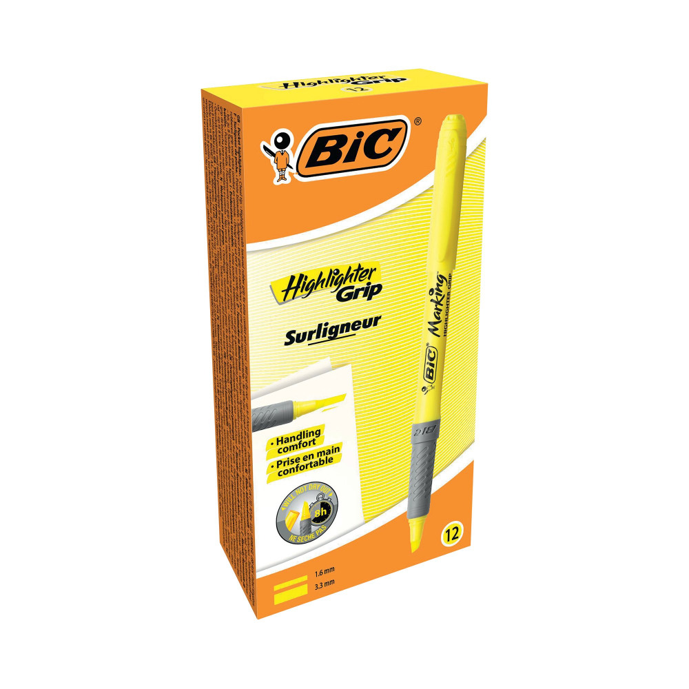 BIC BRITE LINER HIGHLIGHTER YLW PK12