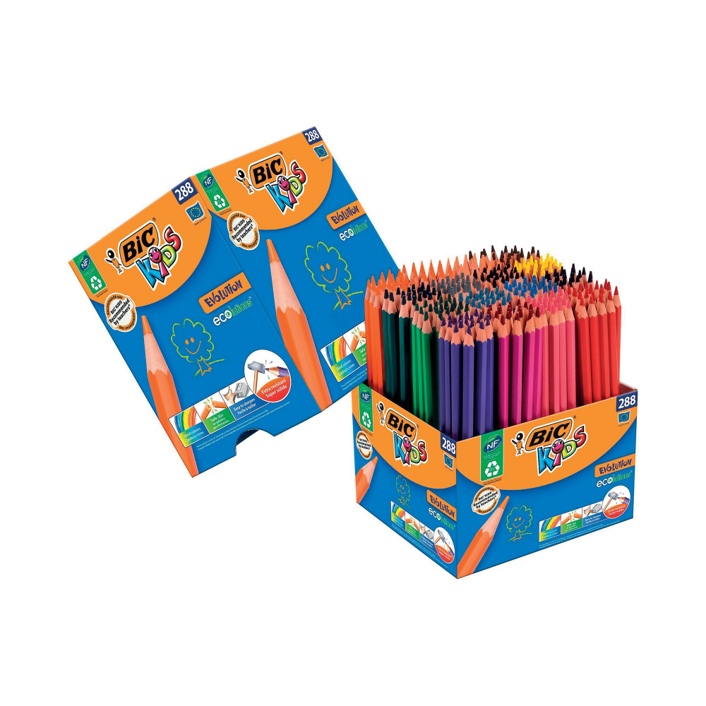 BIC KIDS EVO COLG PENCILS AST PK288