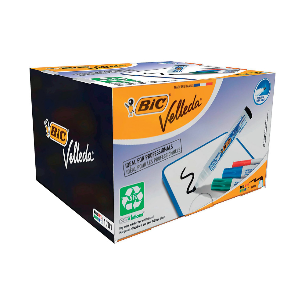 BIC VELLEDA 1701 MARKERS AST PK48