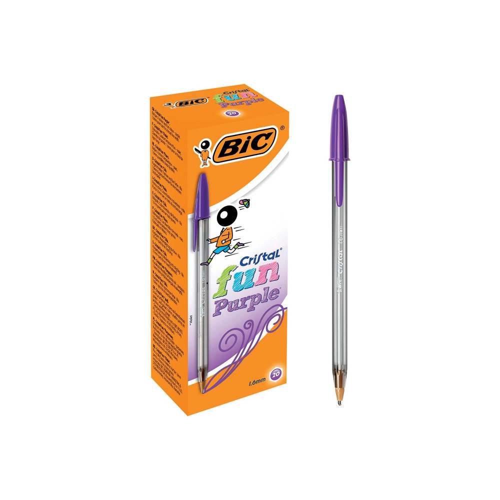 BC CRISTAL FUN PURPLE BALL PEN PK20