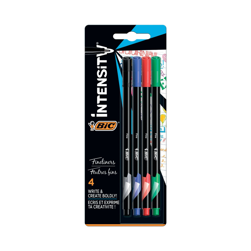 BIC INTENSITY FINELINER PEN AST PK4