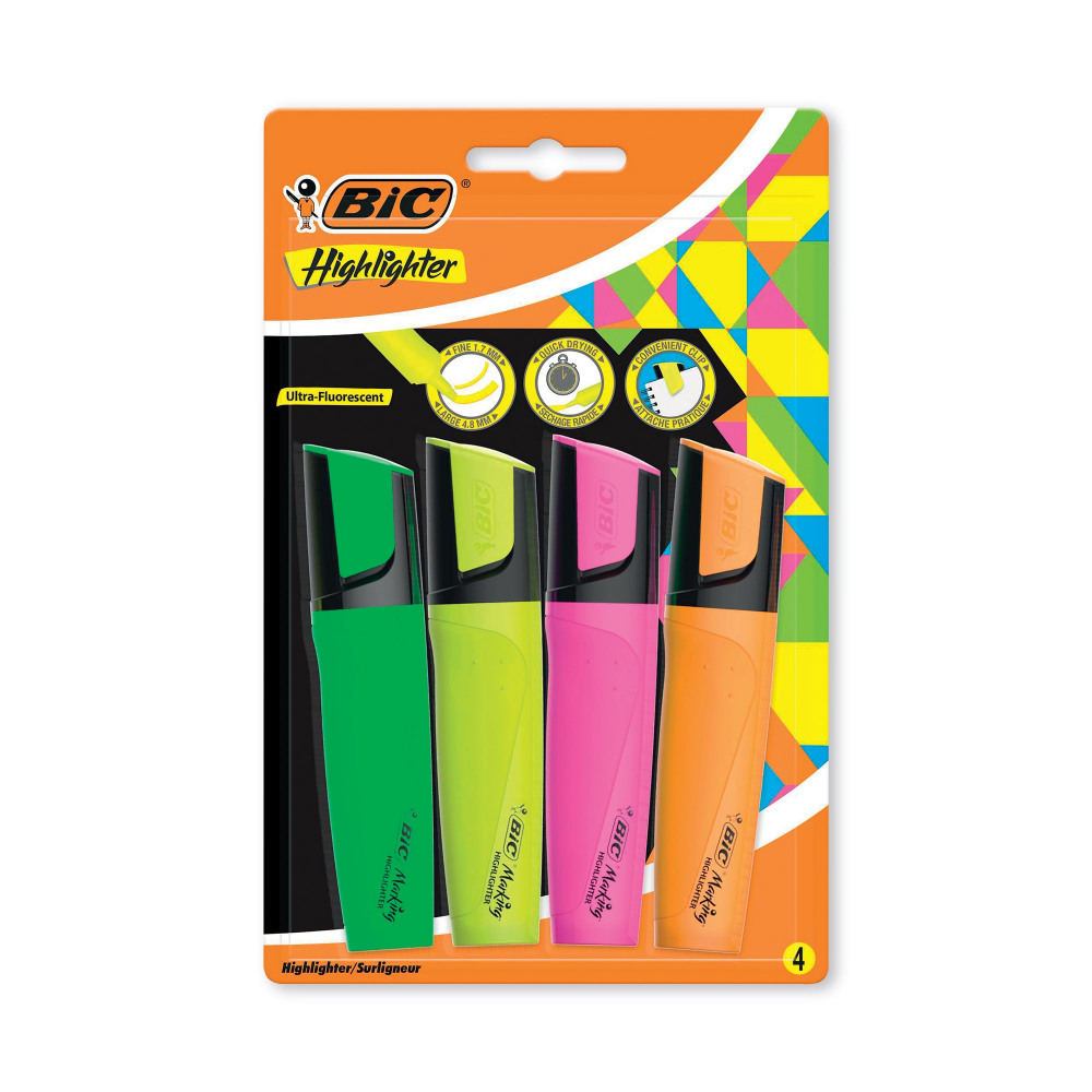 BIC MARKING HIGHLIGHTER AST PK4