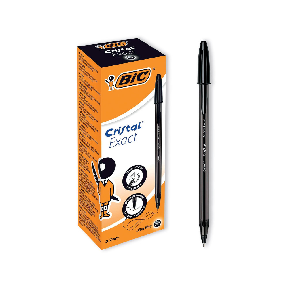 BIC CRISTAL BP U/FINE BLACK PK20