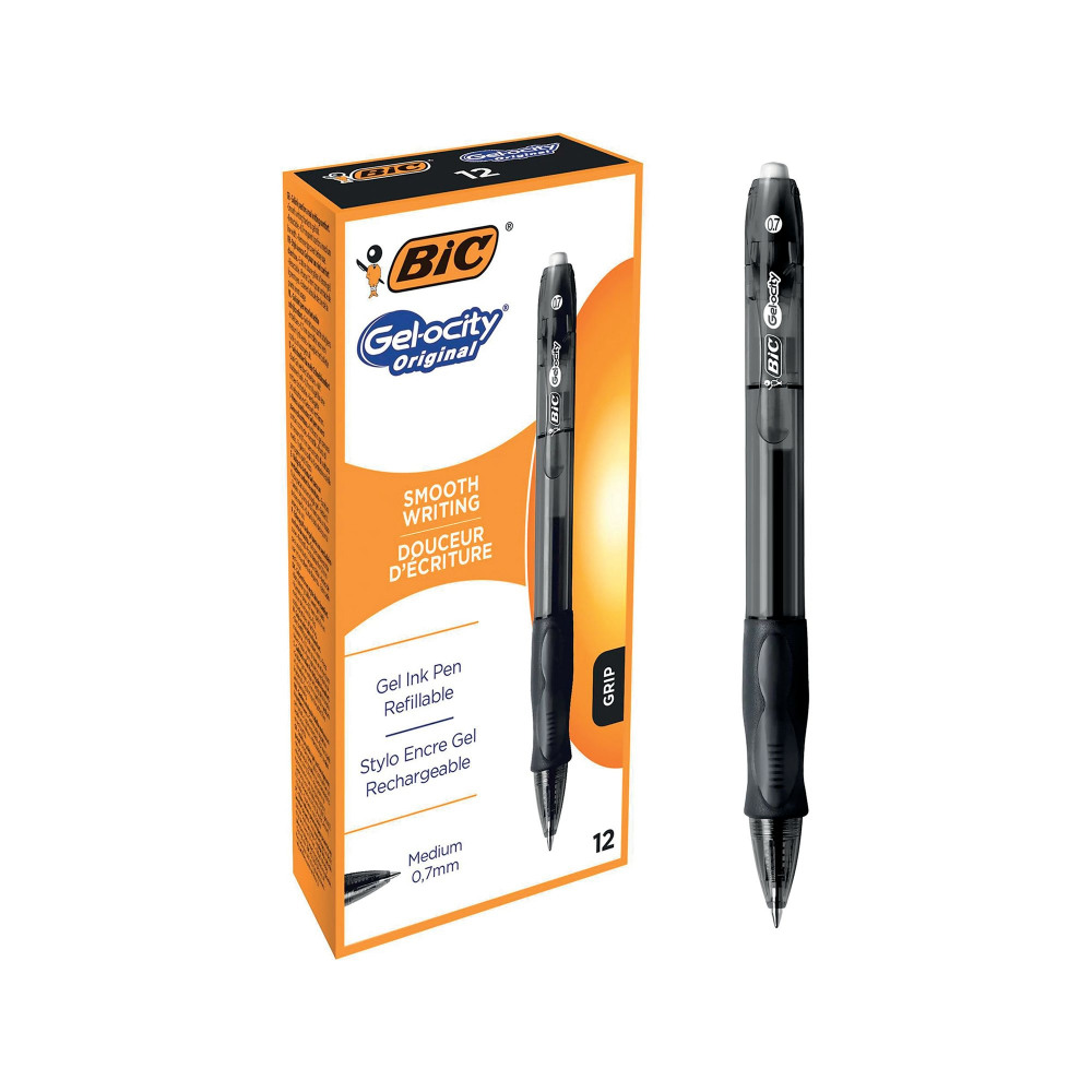 BIC GELOCITY RT GEL PEN BLK PK12