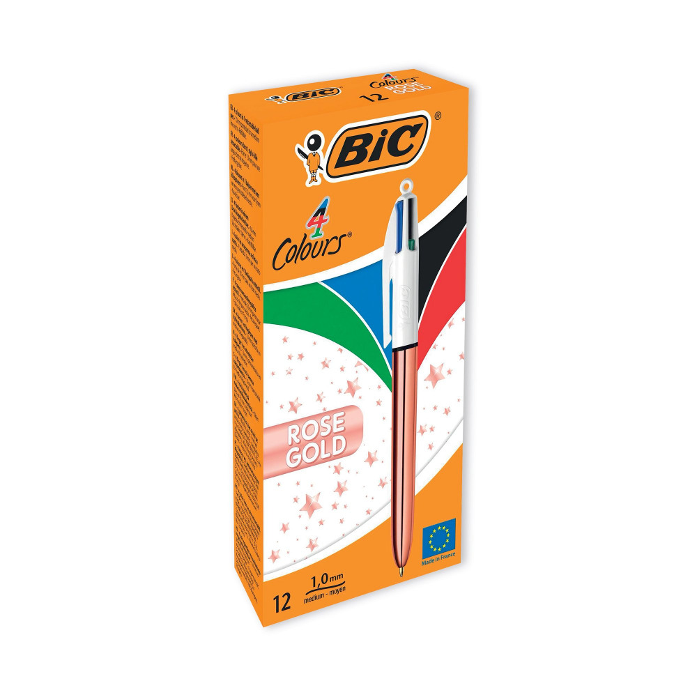 BIC 4 COLOURS BALLPOINT PEN GLD PK12